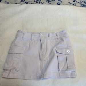 Women's White Mini Cargo Skirt